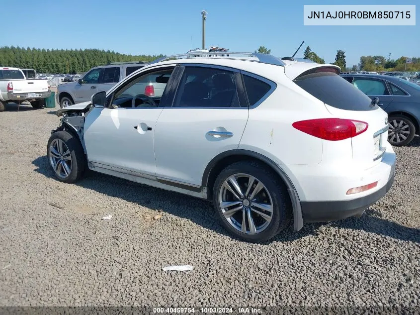 2011 Infiniti Ex35 Journey VIN: JN1AJ0HR0BM850715 Lot: 40459754