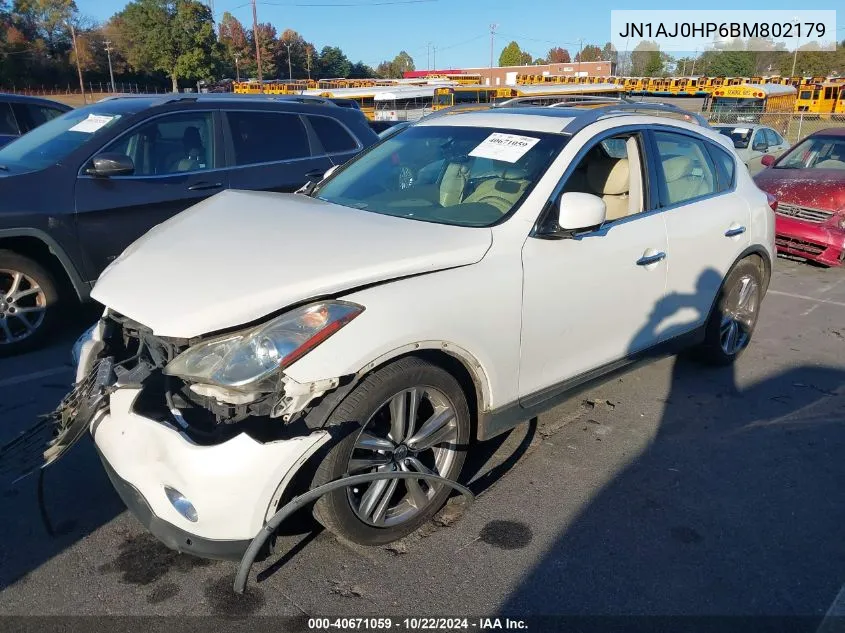 2011 Infiniti Ex35 Journey VIN: JN1AJ0HP6BM802179 Lot: 40671059