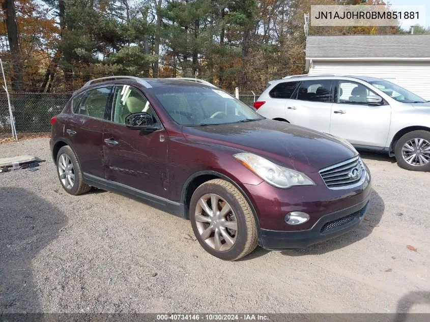 2011 Infiniti Ex35 Journey VIN: JN1AJ0HR0BM851881 Lot: 40734146