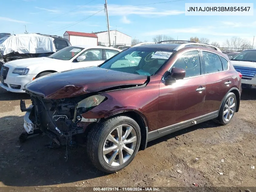 2011 Infiniti Ex35 Journey VIN: JN1AJ0HR3BM854547 Lot: 40779176