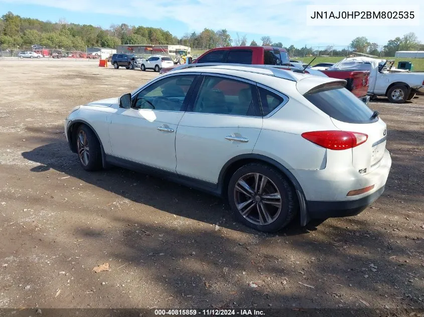 2011 Infiniti Ex35 Journey VIN: JN1AJ0HP2BM802535 Lot: 40815859