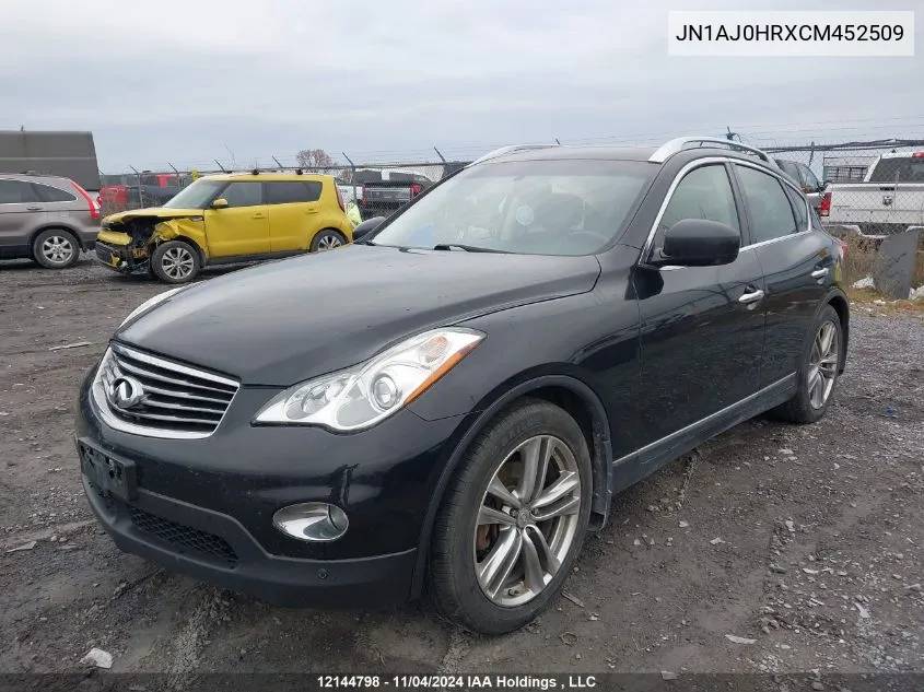 2012 Infiniti Ex35 Journey VIN: JN1AJ0HRXCM452509 Lot: 12144798