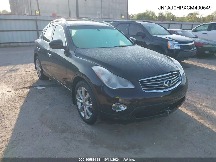 2012 Infiniti Ex35 Journey VIN: JN1AJ0HPXCM400649 Lot: 40589148