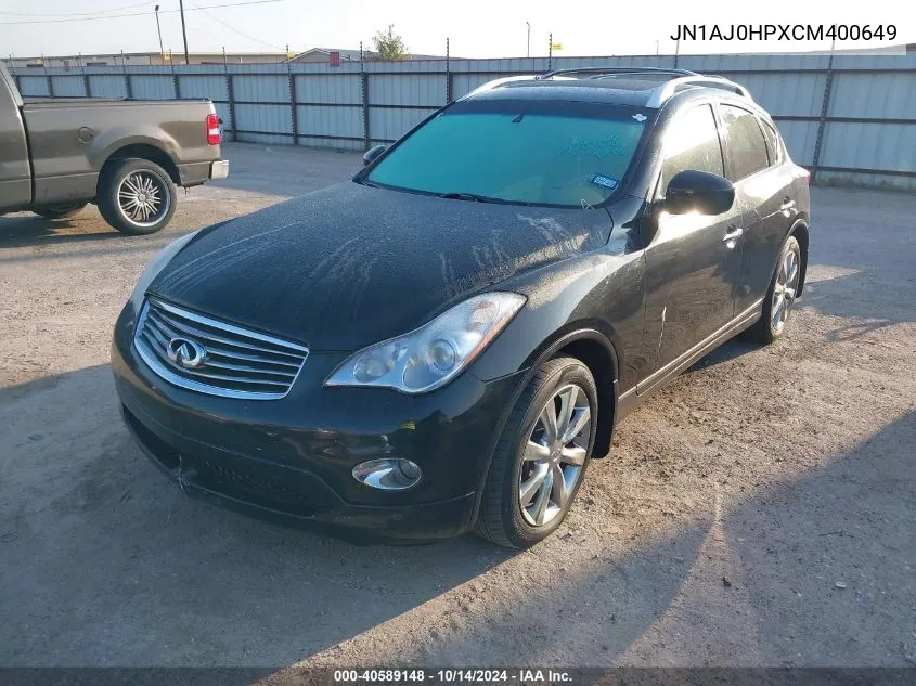 2012 Infiniti Ex35 Journey VIN: JN1AJ0HPXCM400649 Lot: 40589148