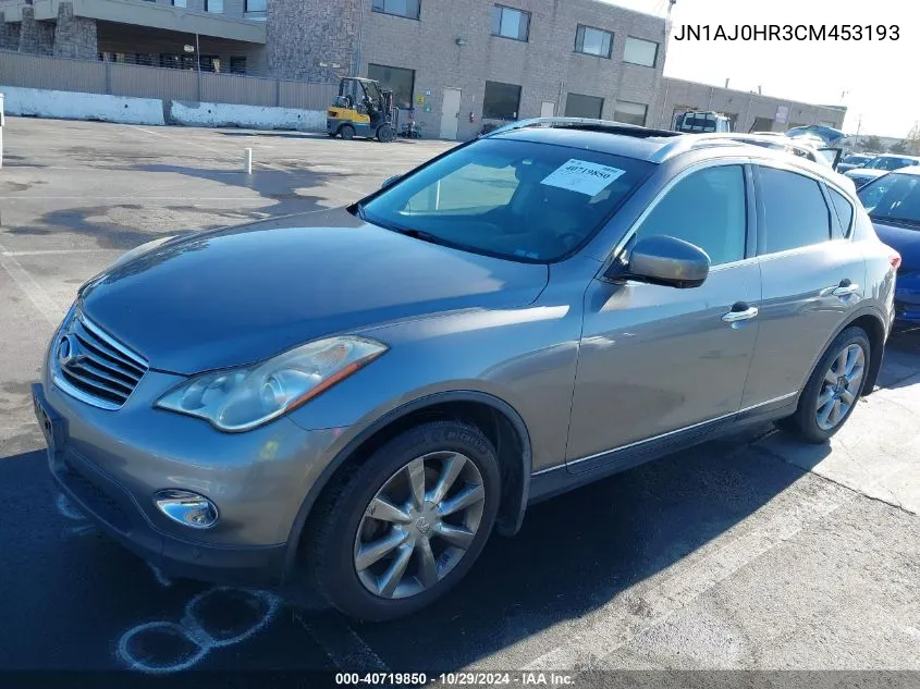 2012 Infiniti Ex35 Journey VIN: JN1AJ0HR3CM453193 Lot: 40719850