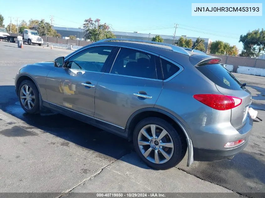 2012 Infiniti Ex35 Journey VIN: JN1AJ0HR3CM453193 Lot: 40719850