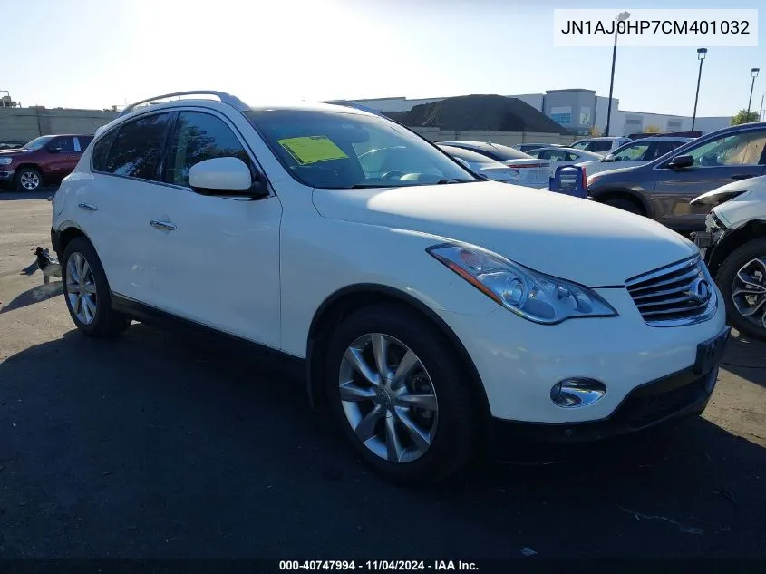 2012 Infiniti Ex35 Journey VIN: JN1AJ0HP7CM401032 Lot: 40747994