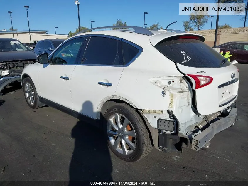 2012 Infiniti Ex35 Journey VIN: JN1AJ0HP7CM401032 Lot: 40747994