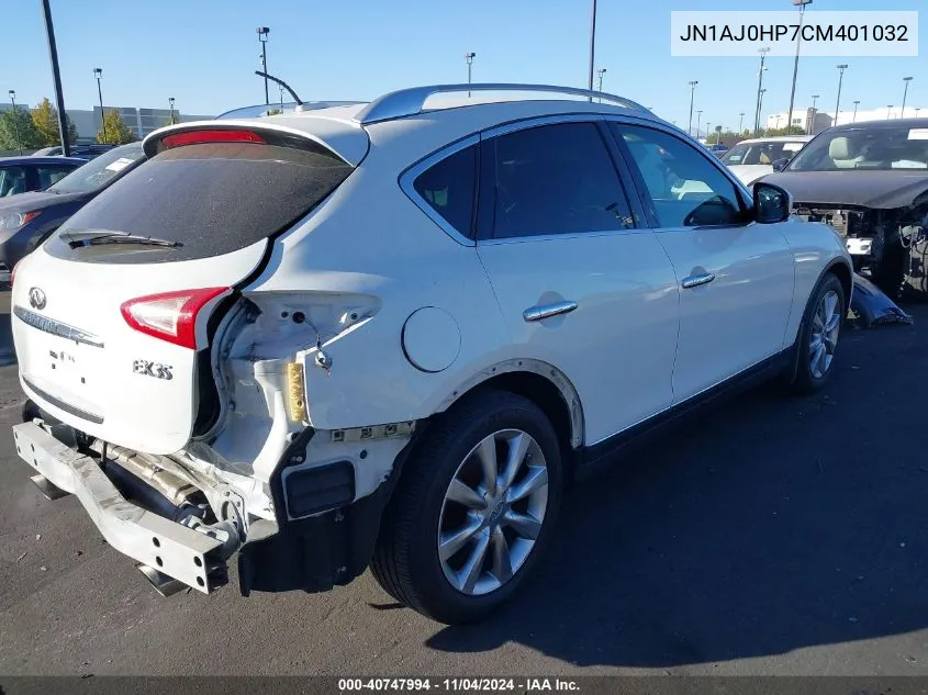 2012 Infiniti Ex35 Journey VIN: JN1AJ0HP7CM401032 Lot: 40747994