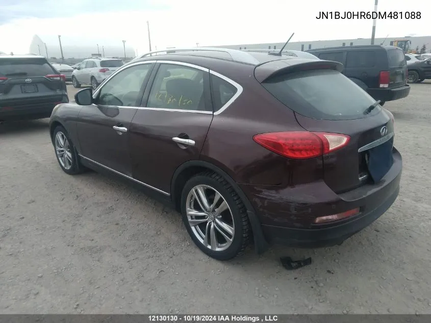 2013 Infiniti Ex37 Journey VIN: JN1BJ0HR6DM481088 Lot: 12130130