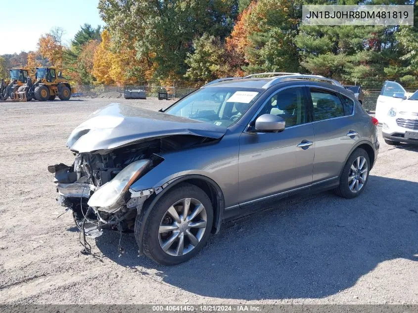 2013 Infiniti Ex37 Journey VIN: JN1BJ0HR8DM481819 Lot: 40641460