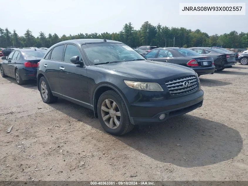 2003 Infiniti Fx35 VIN: JNRAS08W93X002557 Lot: 40363381