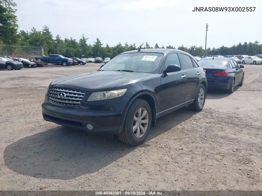 2003 Infiniti Fx35 VIN: JNRAS08W93X002557 Lot: 40363381