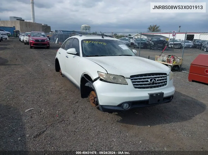 2003 Infiniti Fx45 VIN: JNRBS08W53X001913 Lot: 40431475