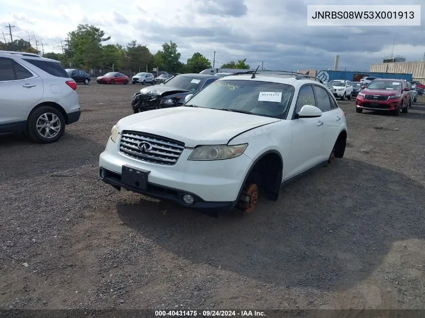 2003 Infiniti Fx45 VIN: JNRBS08W53X001913 Lot: 40431475