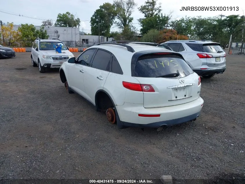 2003 Infiniti Fx45 VIN: JNRBS08W53X001913 Lot: 40431475