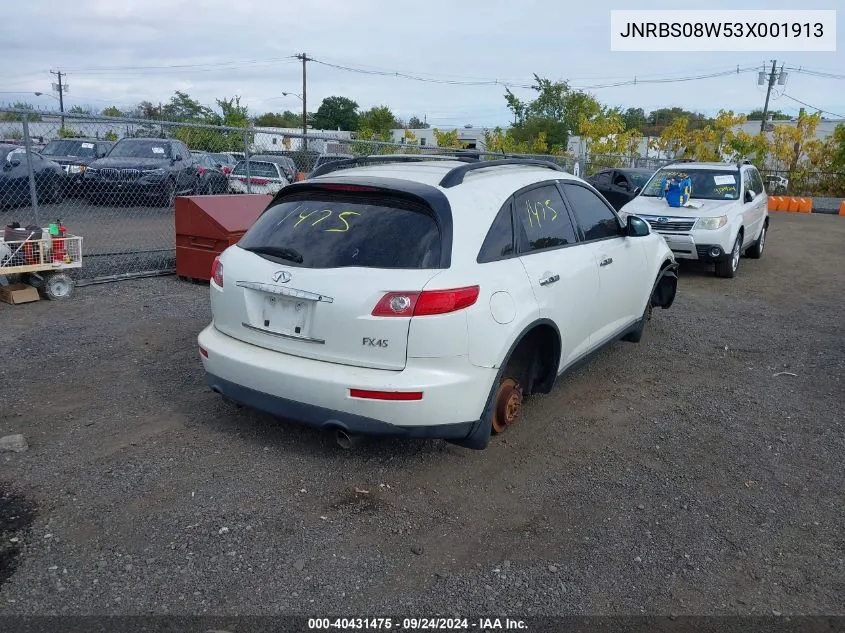 2003 Infiniti Fx45 VIN: JNRBS08W53X001913 Lot: 40431475