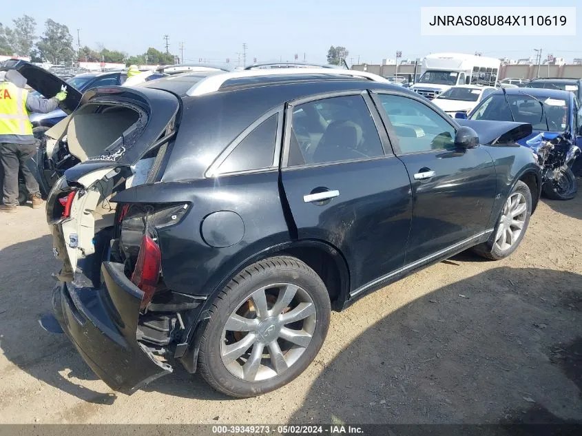 2004 Infiniti Fx35 VIN: JNRAS08U84X110619 Lot: 39349273