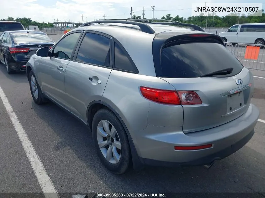 2004 Infiniti Fx35 VIN: JNRAS08W24X210507 Lot: 39935280