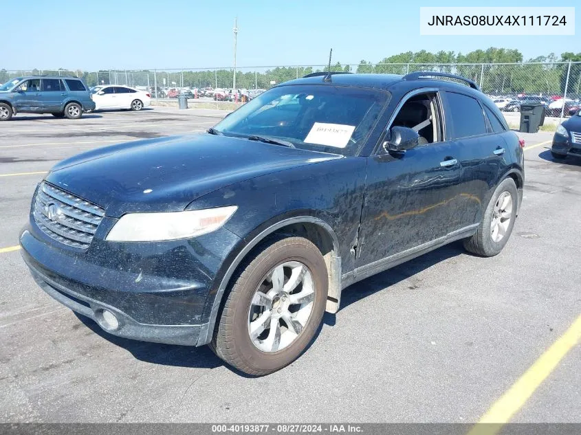 2004 Infiniti Fx35 VIN: JNRAS08UX4X111724 Lot: 40193877