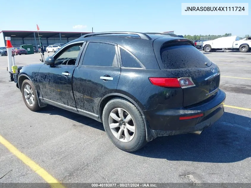 2004 Infiniti Fx35 VIN: JNRAS08UX4X111724 Lot: 40193877