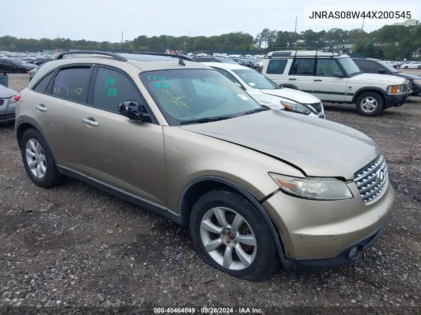 2004 Infiniti Fx35 VIN: JNRAS08W44X200545 Lot: 40464049