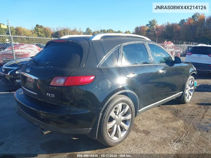 2004 Infiniti Fx35 VIN: JNRAS08WX4X214126 Lot: 40616930