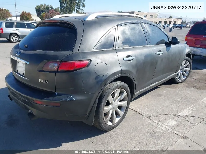 2004 Infiniti Fx35 VIN: JNRAS08W84X220717 Lot: 40824375