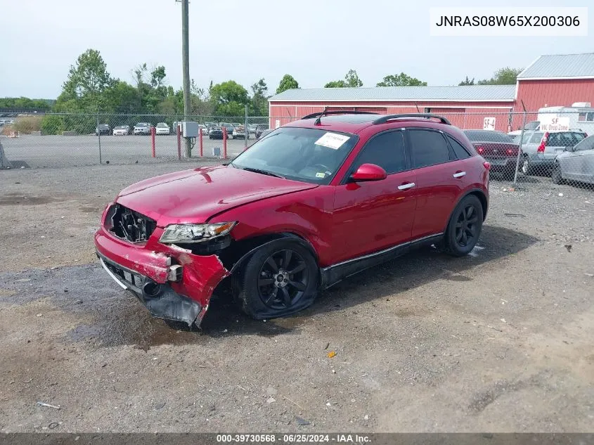 2005 Infiniti Fx35 VIN: JNRAS08W65X200306 Lot: 39730568