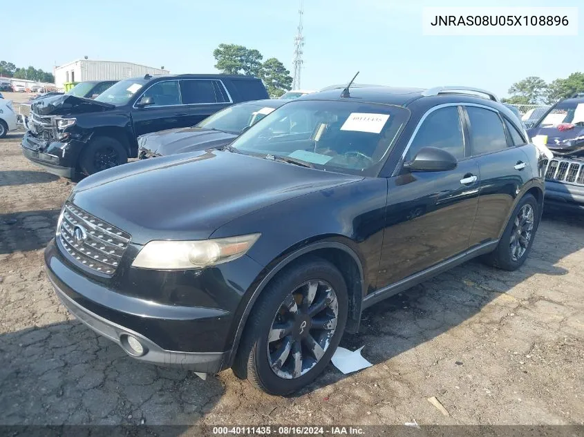 2005 Infiniti Fx35 VIN: JNRAS08U05X108896 Lot: 40111435