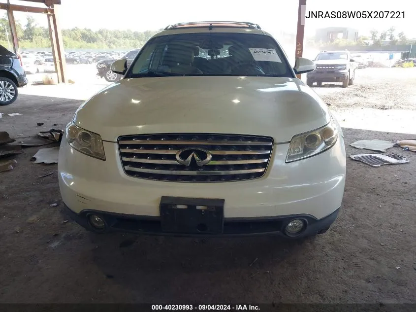 2005 Infiniti Fx35 VIN: JNRAS08W05X207221 Lot: 40230993