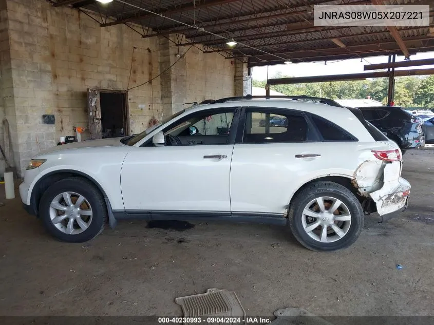 2005 Infiniti Fx35 VIN: JNRAS08W05X207221 Lot: 40230993