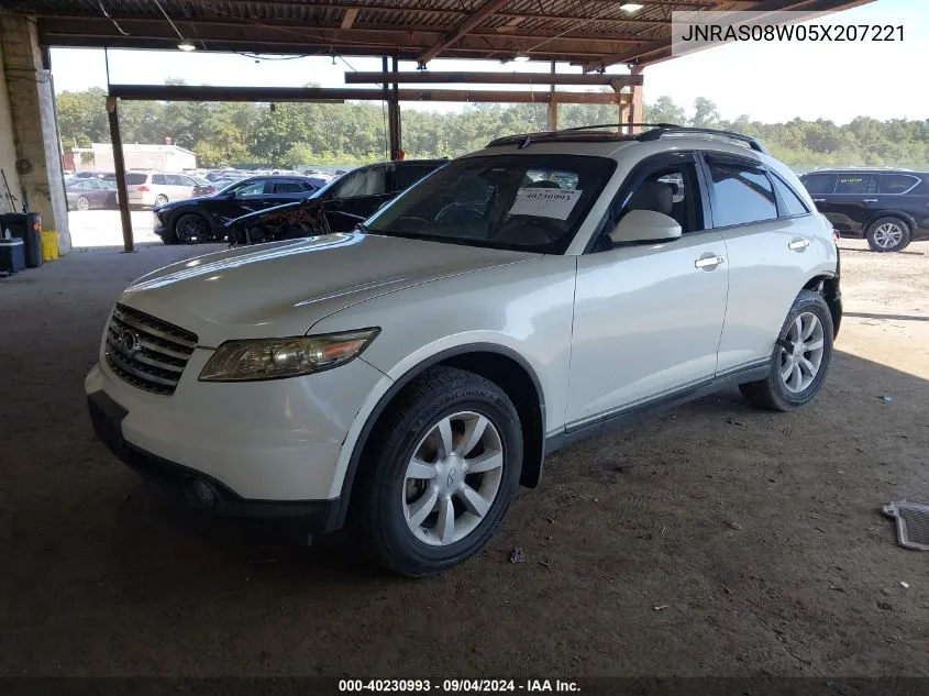 2005 Infiniti Fx35 VIN: JNRAS08W05X207221 Lot: 40230993