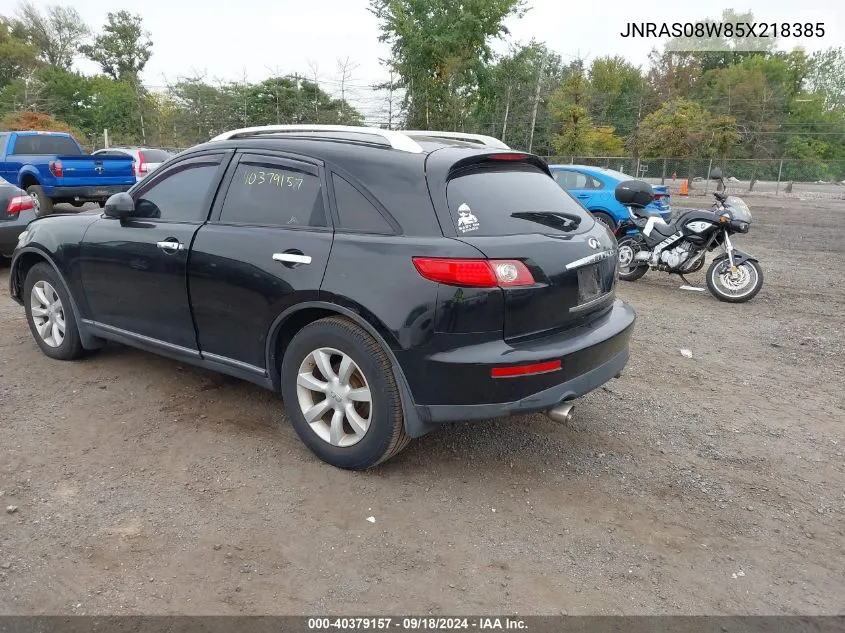 2005 Infiniti Fx35 VIN: JNRAS08W85X218385 Lot: 40379157