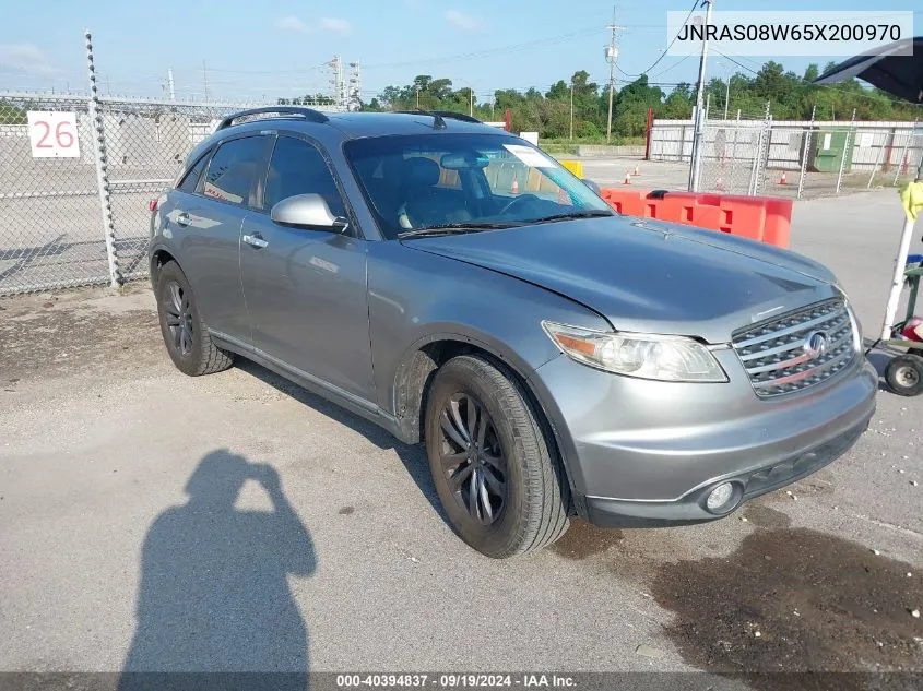 2005 Infiniti Fx35 VIN: JNRAS08W65X200970 Lot: 40394837