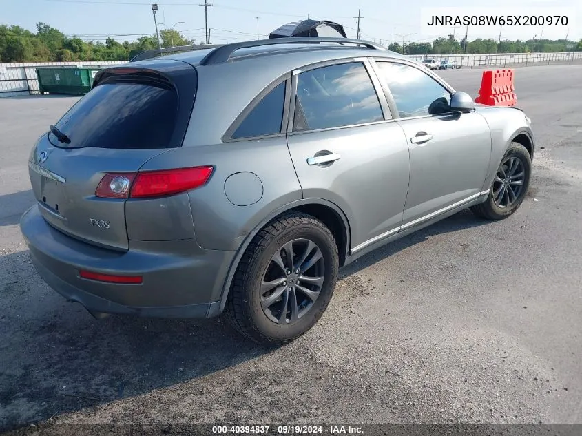 2005 Infiniti Fx35 VIN: JNRAS08W65X200970 Lot: 40394837