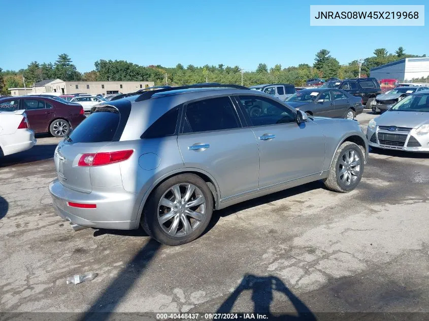 2005 Infiniti Fx35 VIN: JNRAS08W45X219968 Lot: 40448437