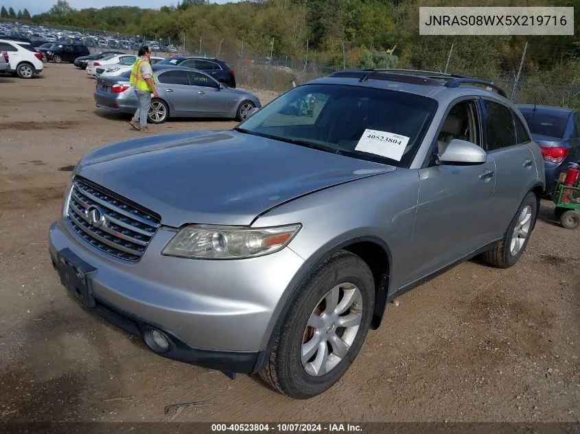 2005 Infiniti Fx35 VIN: JNRAS08WX5X219716 Lot: 40523804