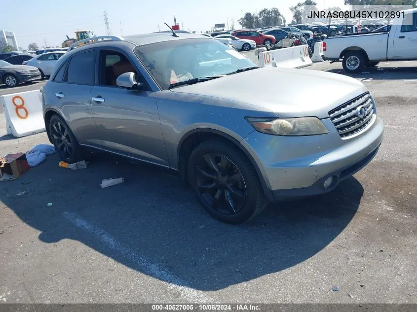 2005 Infiniti Fx35 VIN: JNRAS08U45X102891 Lot: 40527005