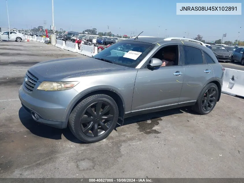 2005 Infiniti Fx35 VIN: JNRAS08U45X102891 Lot: 40527005