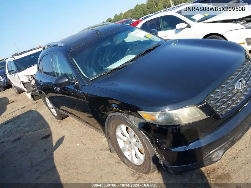 2005 Infiniti Fx35 VIN: JNRAS08W85X209508 Lot: 40580188