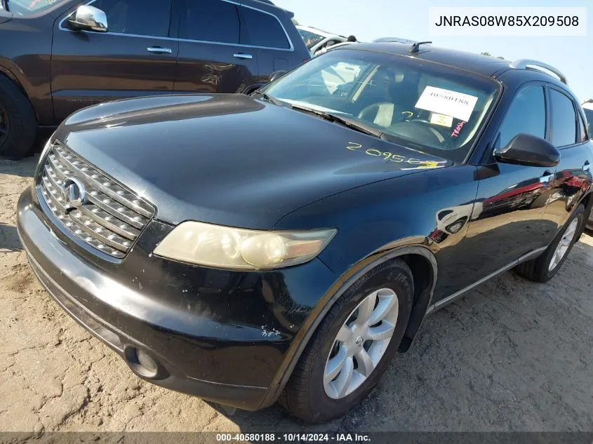 2005 Infiniti Fx35 VIN: JNRAS08W85X209508 Lot: 40580188