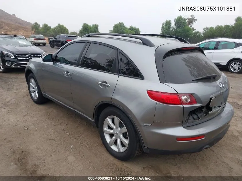 2005 Infiniti Fx35 VIN: JNRAS08U75X101881 Lot: 40583821