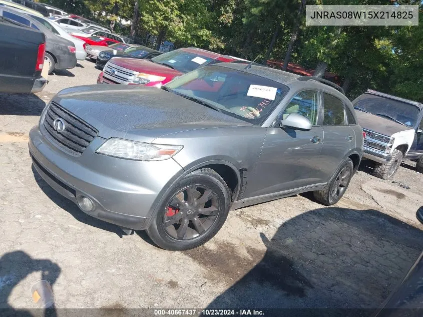 2005 Infiniti Fx35 VIN: JNRAS08W15X214825 Lot: 40667437