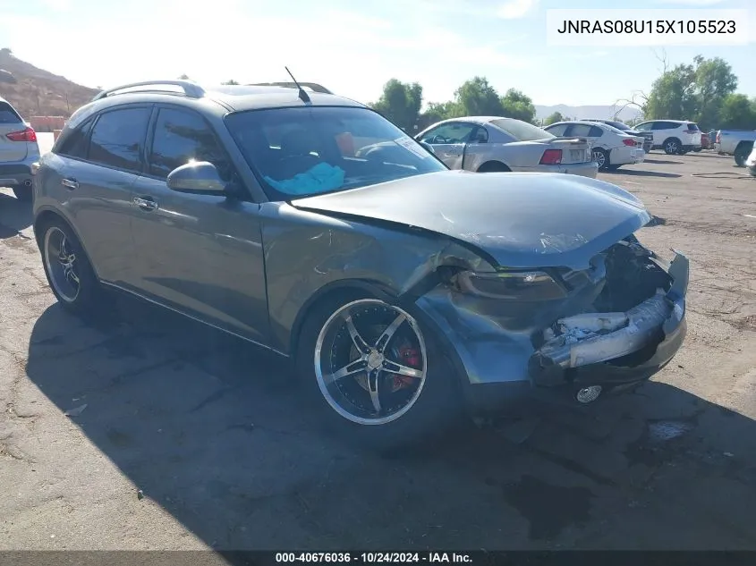 2005 Infiniti Fx35 VIN: JNRAS08U15X105523 Lot: 40676036