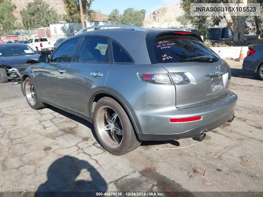 2005 Infiniti Fx35 VIN: JNRAS08U15X105523 Lot: 40676036