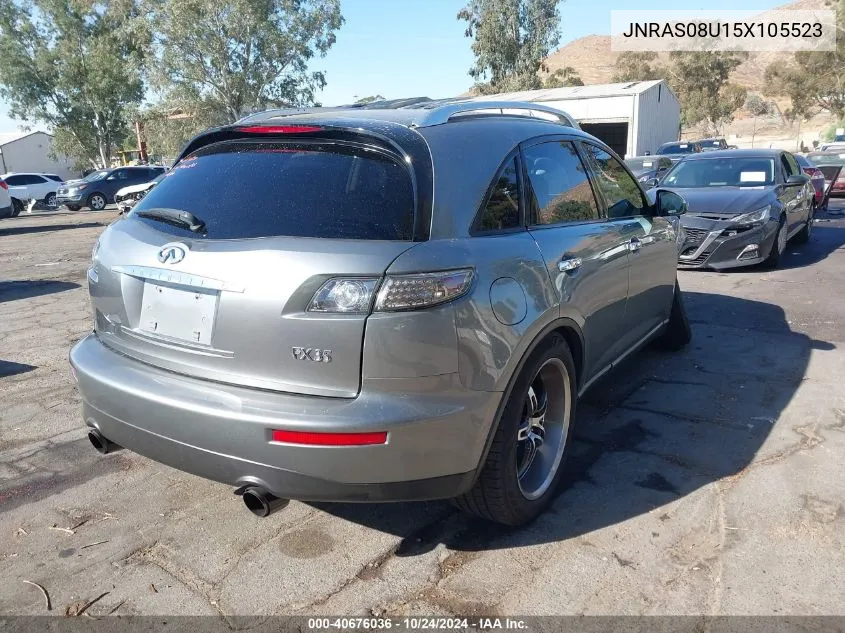 2005 Infiniti Fx35 VIN: JNRAS08U15X105523 Lot: 40676036