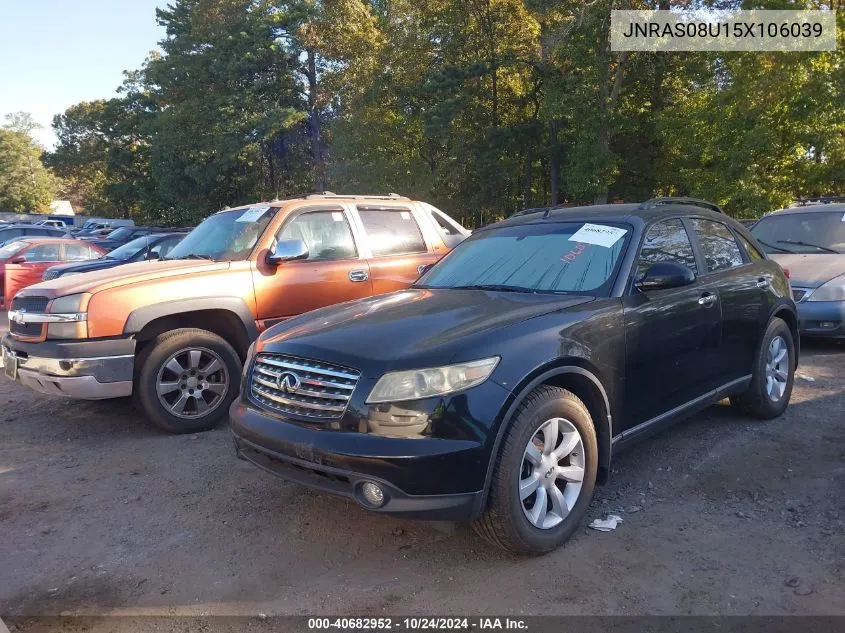 2005 Infiniti Fx35 VIN: JNRAS08U15X106039 Lot: 40682952