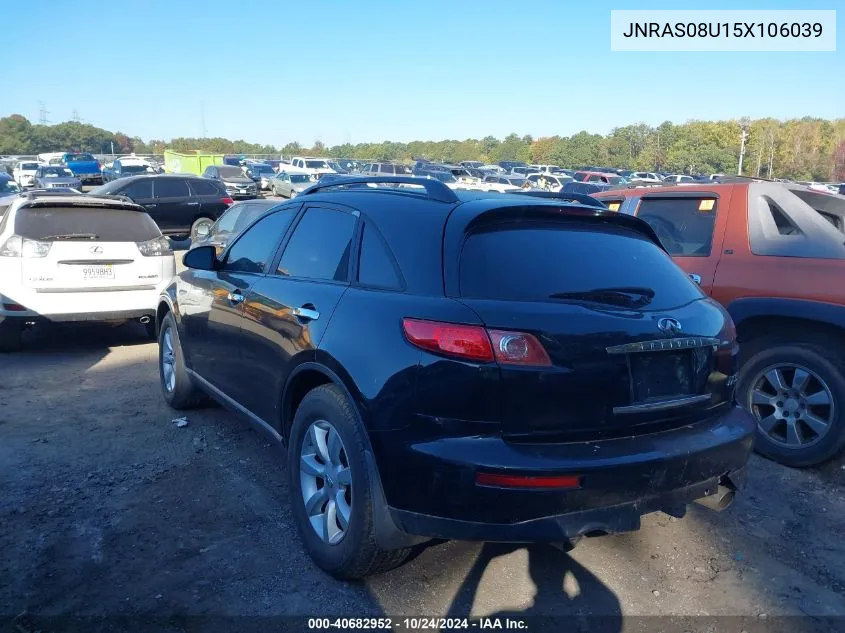 2005 Infiniti Fx35 VIN: JNRAS08U15X106039 Lot: 40682952