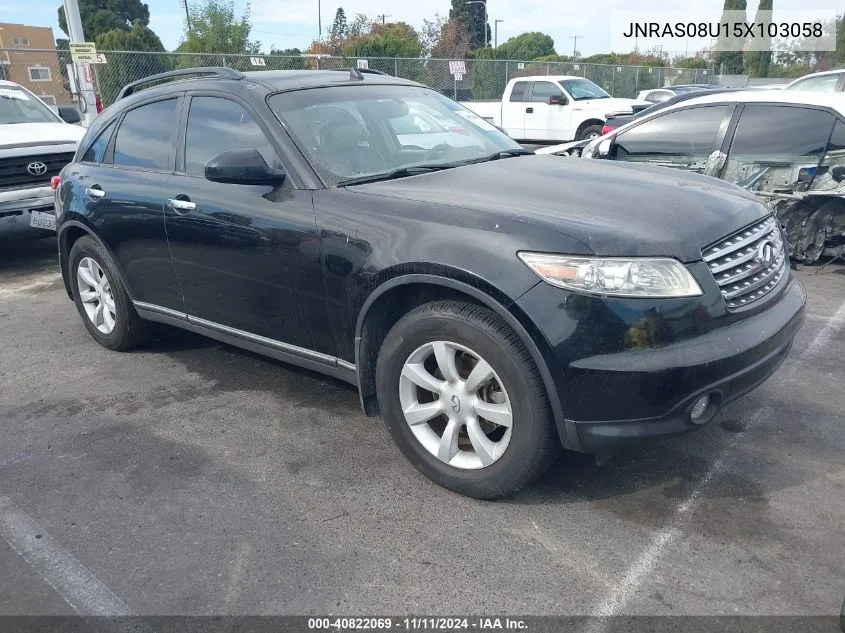 2005 Infiniti Fx35 VIN: JNRAS08U15X103058 Lot: 40822069